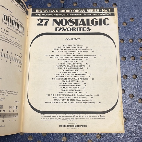 1975 organ sheet music 27 Nostalgic favorites - Picture 6 of 11